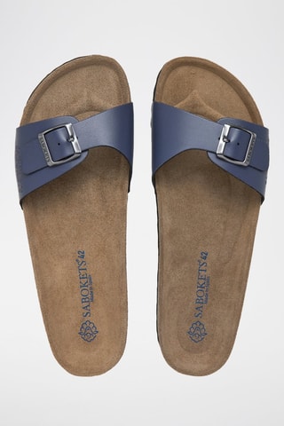 Mules en cuir - Bleu