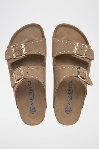 Mules en nubuck - Marron