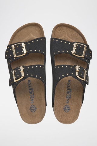 Mules en nubuck - Noir