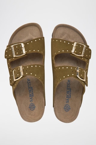 Mules en nubuck - Kaki