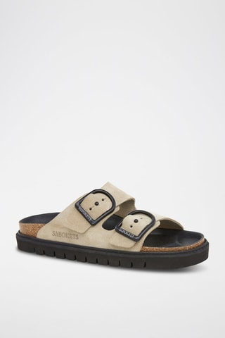 Mules en nubuck - Kaki