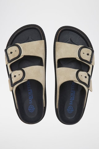 Mules en nubuck - Kaki