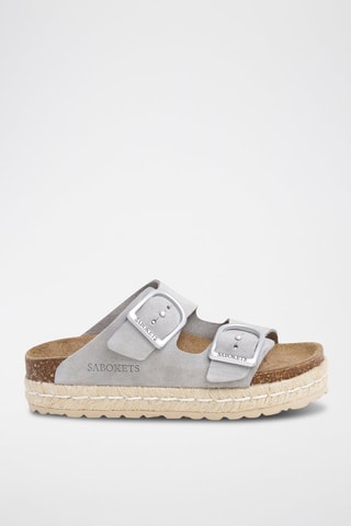 Mules en nubuck - Gris