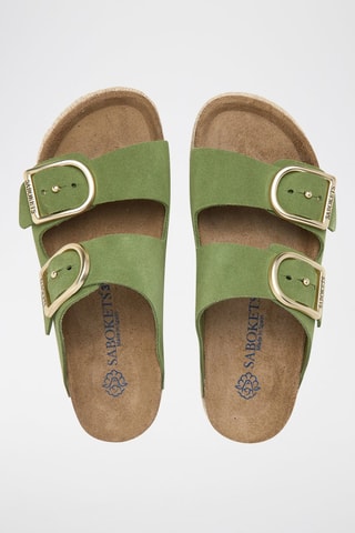 Mules en nubuck - Vert