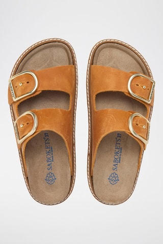 Mules en cuir - Orange