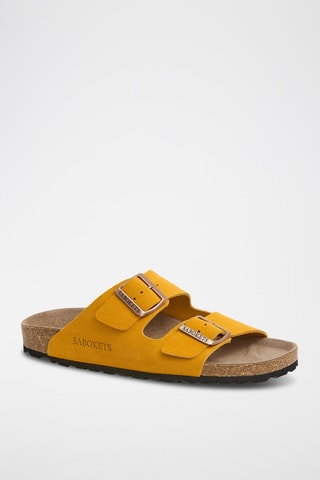 Mules en nubuck - Jaune