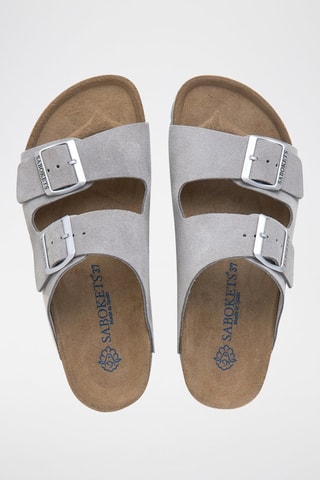 Mules en nubuck - Gris