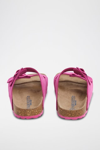 Mules en nubuck - Fuchsia