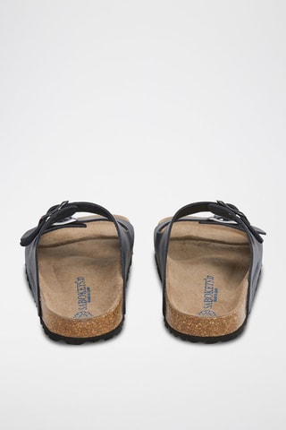 Mules en cuir - Bleu marine