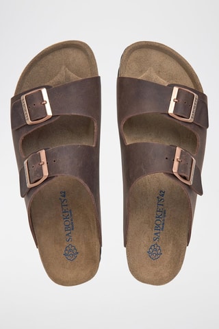 Mules en cuir - Marron