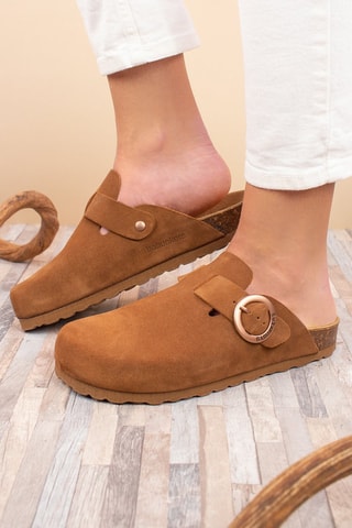 Sabots en nubuck Rosso - Camel