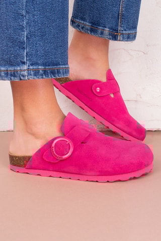 Sabots en nubuck Rosso - Fuchsia