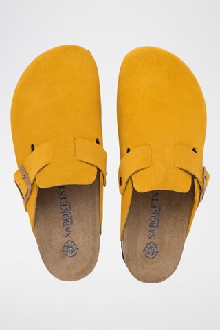 Mules en nubuck - Jaune