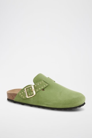 Mules en nubuck - Vert