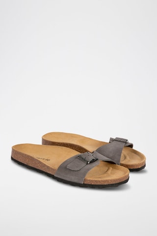 Mules en nubuck - Gris foncé