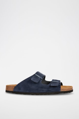 Mules en nubuck - Bleu marine