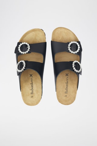 Mules en cuir - 
Noir