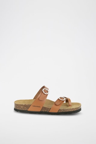 Mules en cuir - 
Marron