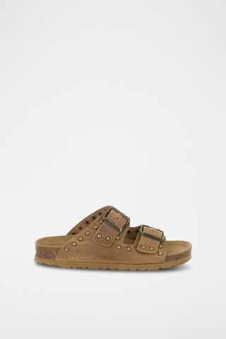 Mules en cuir - 
Marron