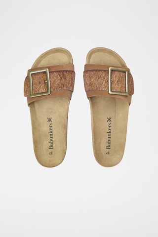 Mules en cuir - 
Marron