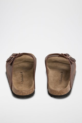 Mules en cuir - Marron foncé