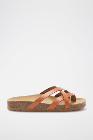 Mules en cuir - 
Marron