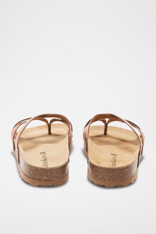 Mules en cuir - 
Marron