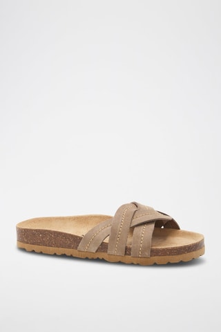 Mules en cuir - 
Marron