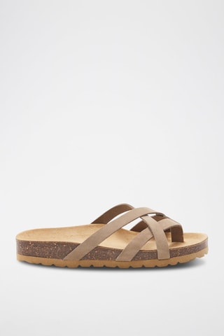 Mules en cuir - 
Marron