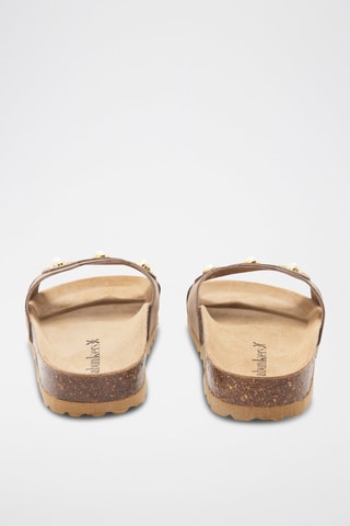 Mules en cuir - 
Marron