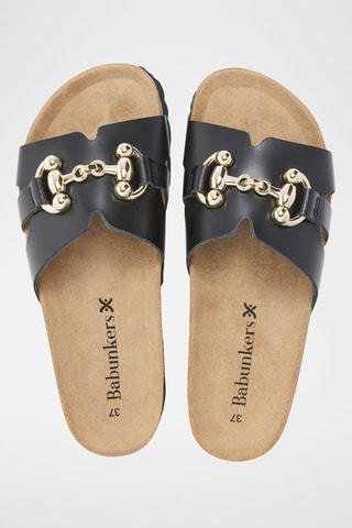 Mules en cuir - 
Noir