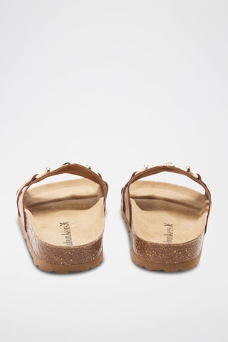 Mules en cuir - 
Marron