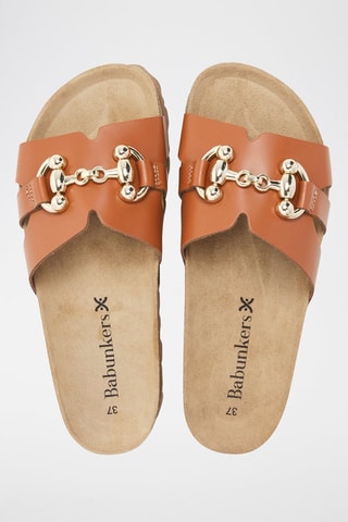 Mules en cuir - 
Marron