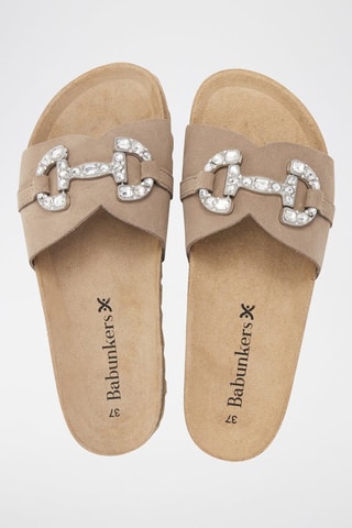 Mules en cuir - 
Marron