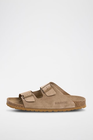 Mules en nubuck - Marron