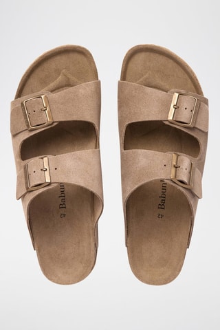 Mules en nubuck - Marron