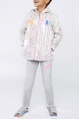 Regenjas met Capuchon Lichtgrijs - Billieblush