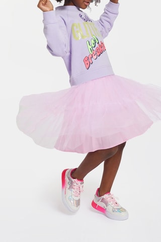 Jurk Trompe-l'oeil - Lichtpaars en roze