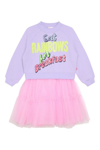 Jurk Trompe-l'oeil - Lichtpaars en roze