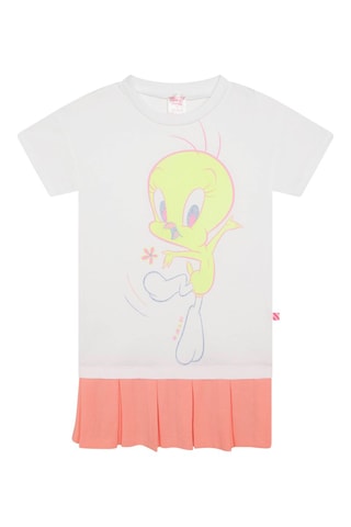 Jurk Tweety & Sylvester Looney Tunes - Wit en Koraalrood - Billieblush