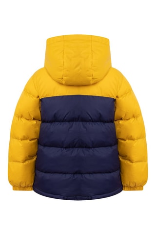 Gewatteerde Jas met Capuchon Geel