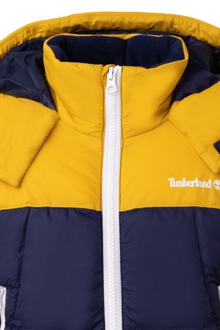 Gewatteerde Jas met Capuchon Geel
