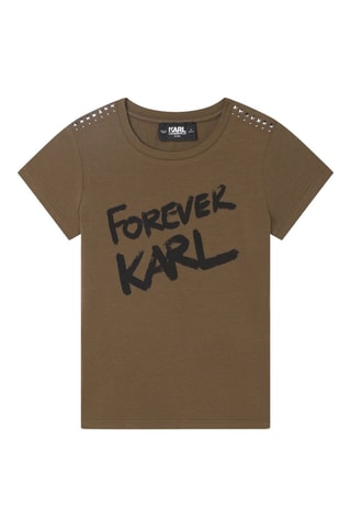 Biologisch Katoenen T-shirt - Bruin - Karl Lagerfeld