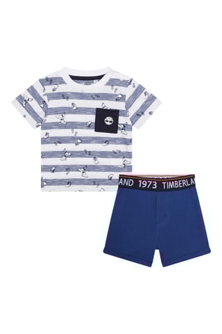 T-shirt en Short Wit en Marineblauw