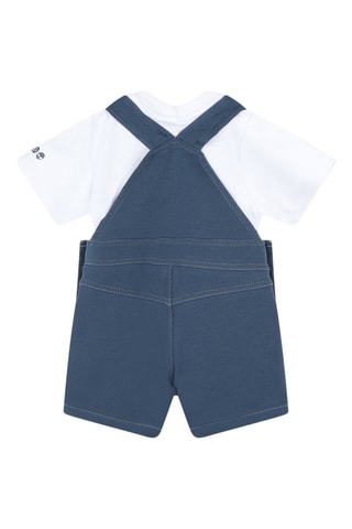 Biologisch Katoenen Tuinbroek en T-shirt - Blauw en Wit - Timberland