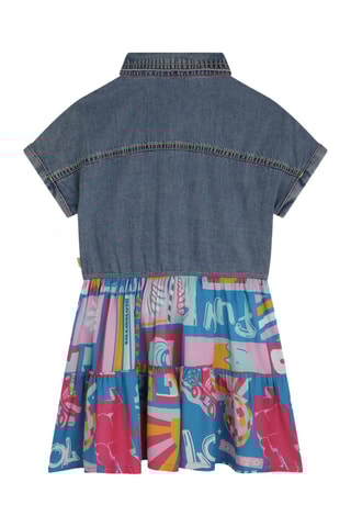 Jurk van 2 Materialen - Blauw 