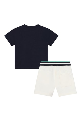 Biologisch Katoenen T-shirt en Short - Marineblauw en Wit
