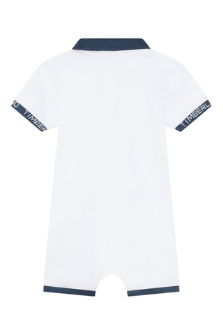 Biologisch Katoenen Playsuit en Bobhoedje - Wit en Blauw - Timberland