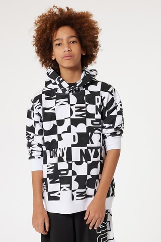 Dubbelzijdig Sweater met Capuchon - Wit en Zwart - DKNY