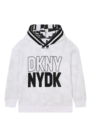 Dubbelzijdig Sweater met Capuchon - Wit en Zwart - DKNY